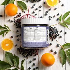 Purify Life made-in-USA elderberry gummies, label and clear safe-for-all-ages messaging.