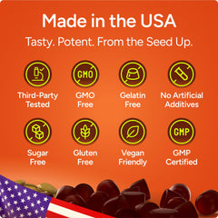 Purify Life gummies label shows Made in USA and vegan ingredients