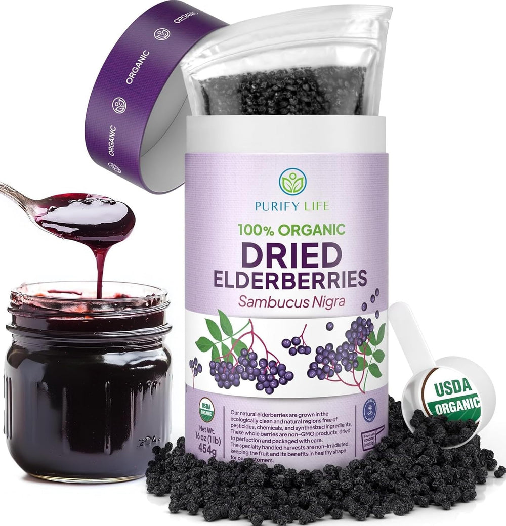 Purify Life elderberries bulk bag for syrups and tinctures