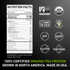 PURIS Organic Pea Protein Crisps bag-front — USA-made, organic, gluten-free attributes.