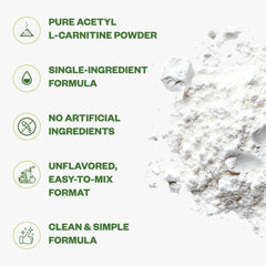 Purisure Acetyl L-Carnitine powder in a glass with shake