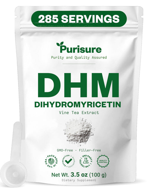 Purisure DHM powder tub—premium supplement for daily wellness.