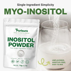 Purisure Inositol powder mix in shake highlights easy daily integration.