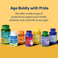 Puritan's Pride Turmeric Curcumin setup for a morning routine.