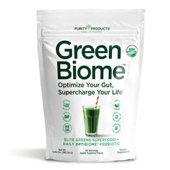 Purity Green Biome organic greens bottle for daily nutrition and freshness