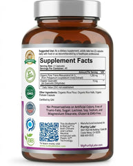 Purity Labs packaging indicating gluten-free and sugar-free attributes