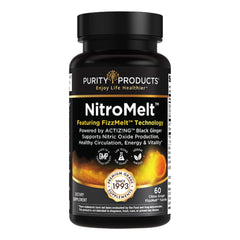 Purity NitroMelt bottle with citrus wafers for on-the-go energy.