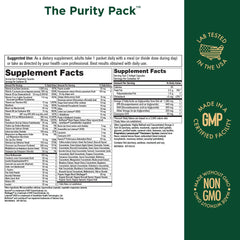 Purity Pack Fish Oil CoQ10 softgels bottle highlighting omega-3 for heart and joints.