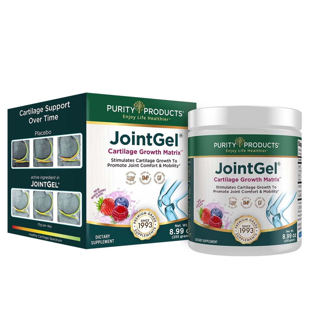 Purity Products JointGel bottle with berry powder supports joint flexibility
