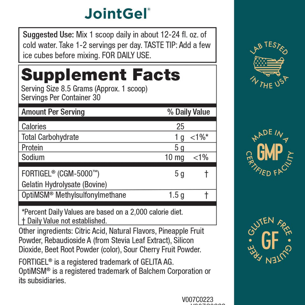 Purity Products JointGel new label canister highlights updated flavor for easier daily use