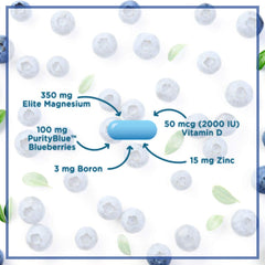 Pouring MagBlue capsules suggesting easy daily dose and slip-free finish