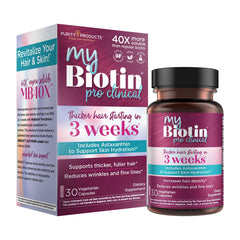 Purity Products MyBiotin ProClinical bottle front highlighting MB40X formula