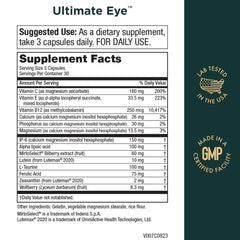 Purity Products Ultimate Eye capsules closeup showing blue light protection.