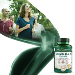Purity Products Ultimate H.A. 7 capsules on a clean surface for daily joint care