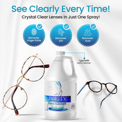 Purity streak-free application scene with lens cleaner in use