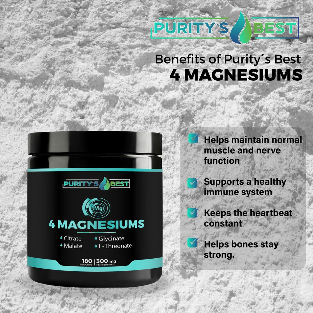 Purity's Best 4 Magnesiums pour illustrating serving size for easy dosing.