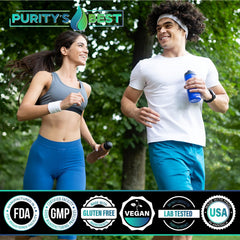 Purity's Best USA-made facility seal on the bottle label.