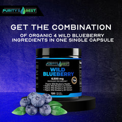 Purity's Best Wild Blueberry Extract capsules for easy daily use and flavonoid intake.