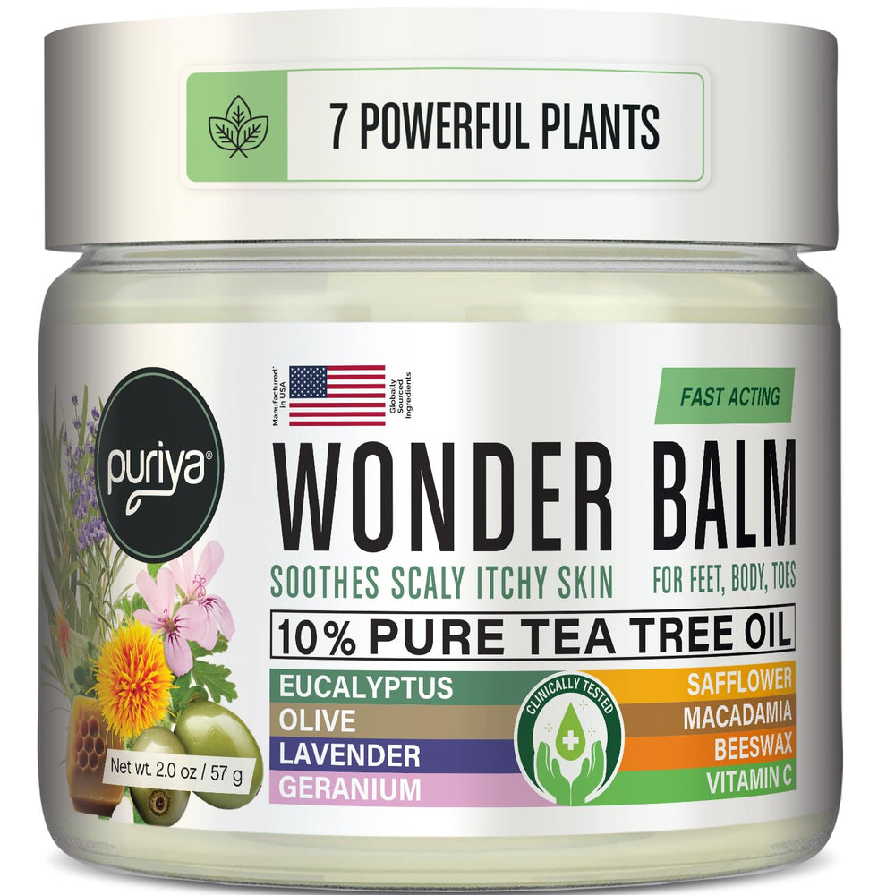 Puriya Tea Tree Oil Balm bottle pour for quick skin relief
