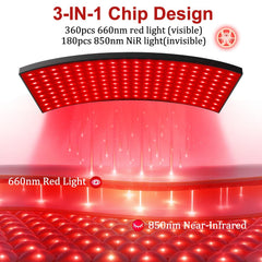 Puroth red light therapy panel provides full-body coverage for relaxation sessions.