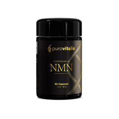 Purovitalis Liposomal NMN bottle with high-strength 250 mg per capsule for daily energy support.
