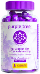 Purple Tree post-celebration bottle ready for a restorative routine after a night out.