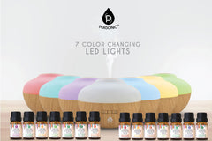 Pursonic diffuser with 7-color LED ambient lights.
