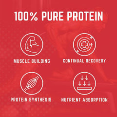 MyoWhey powder texture close-up shows fine, easily mixable protein
