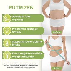 PUTRIZEN capsules closeup texture and form for on-the-go control