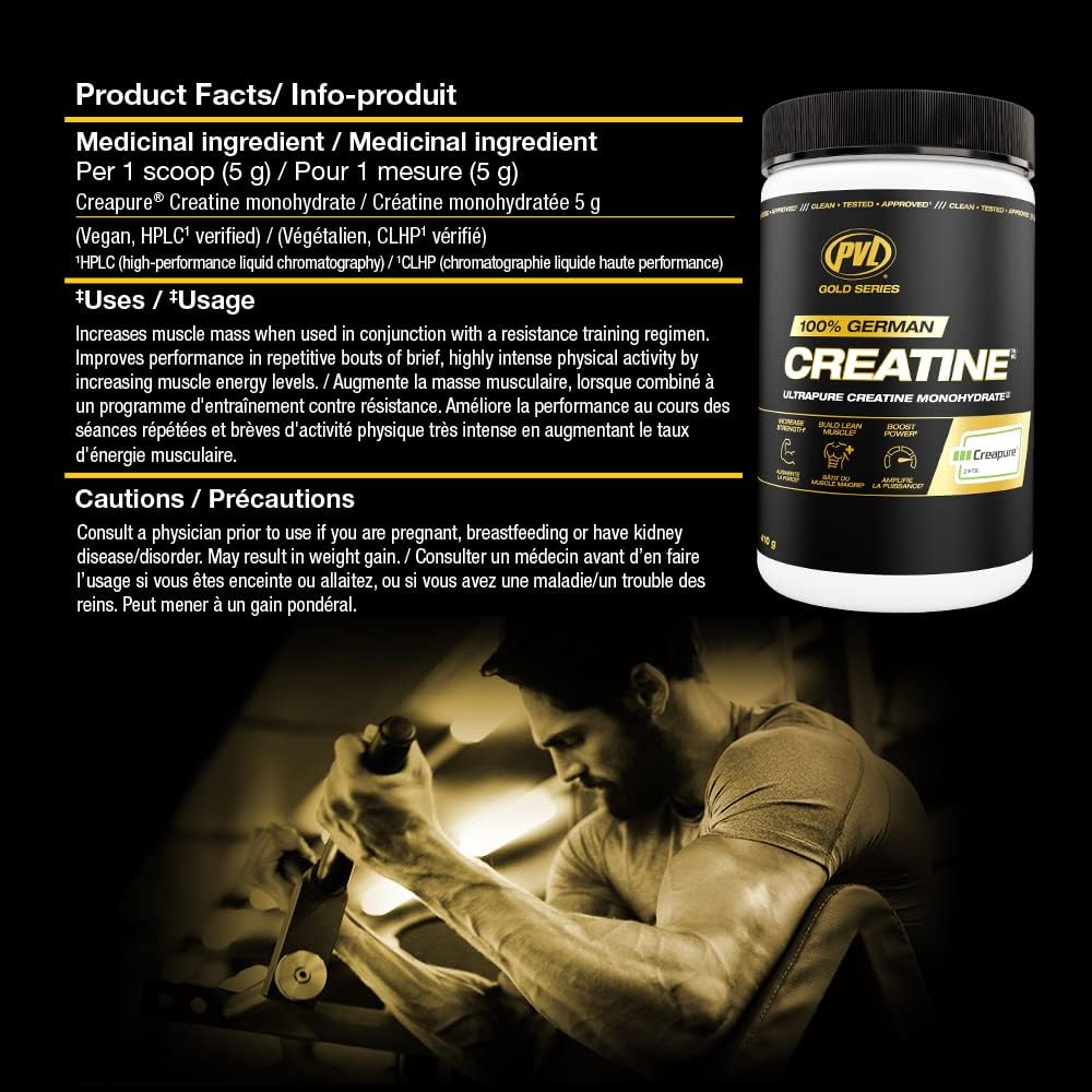 Athlete mixes PVL Creapure Creatine during training session