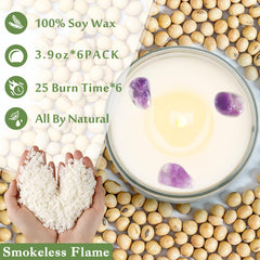 PVUELE Sage Candle Pack 6 closeup wax highlights natural sage aroma.