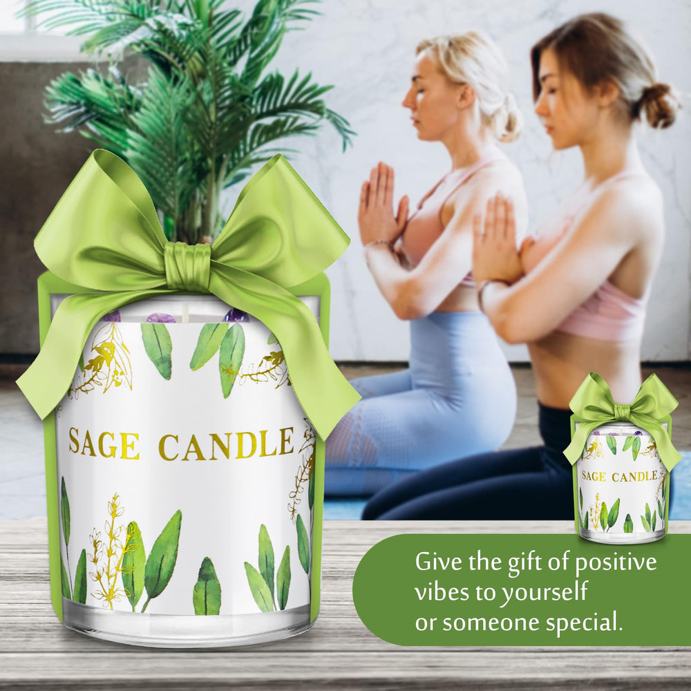 PVUELE Sage Candle Pack 6 soothing ambiance aids meditation.