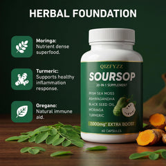 Pwkvsn QIZFYZZ seaweed capsules shown for sea moss nutrient support.