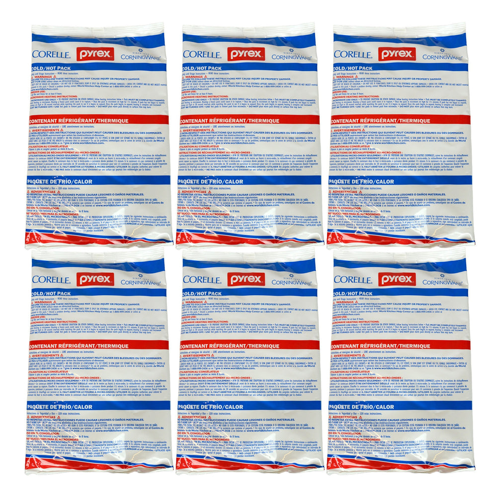 Pyrex Portables large hot/cold pack six-pack for versatile temperature control.