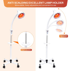 QAIHOE infrared therapy lamp 360-degree head rotation for precise heat direction