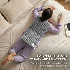 Qaltgc heating pad nine-foot cord enables flexible placement.