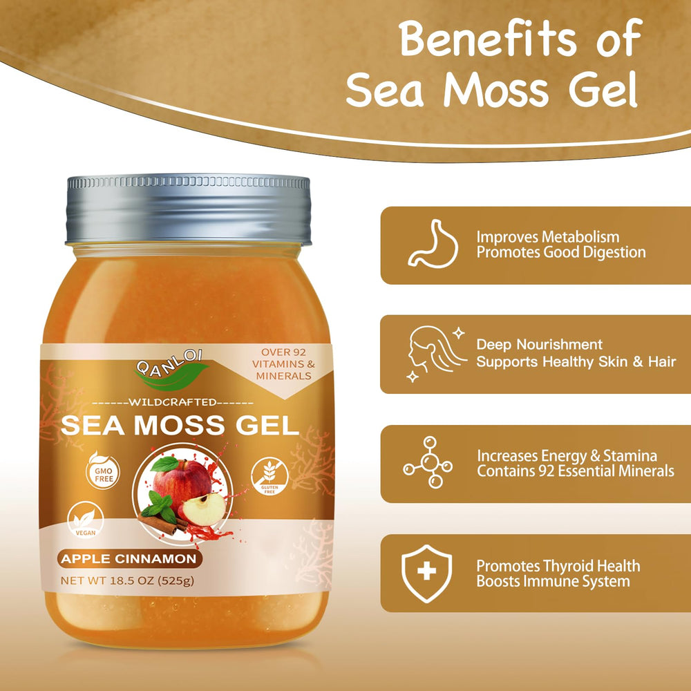 Close-up of QANLOI seamoss raw gel texture, silky and smooth