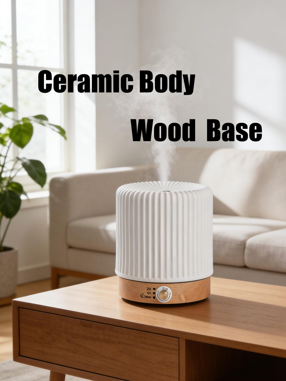 QCYBDGLOV ceramic diffuser in bedroom humidifies air and adds soft fragrance