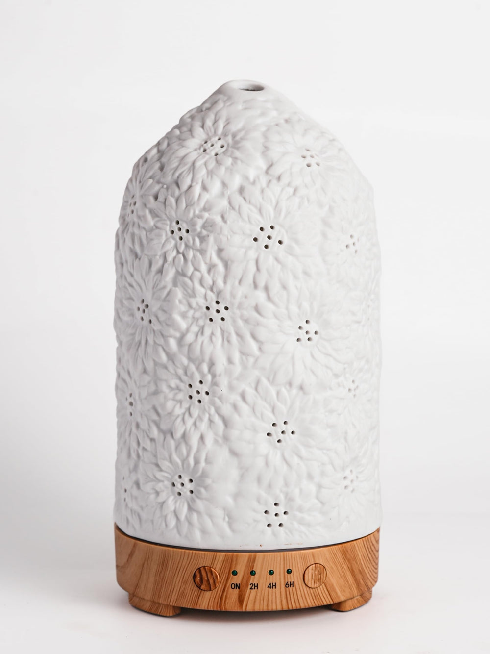 QCYBDGLOV Sunflower ceramic diffuser front view for elegant decor and fragrance.