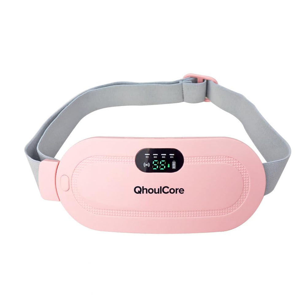QhoulCore heated waist belt in front view shows targeted warmth for the midsection.