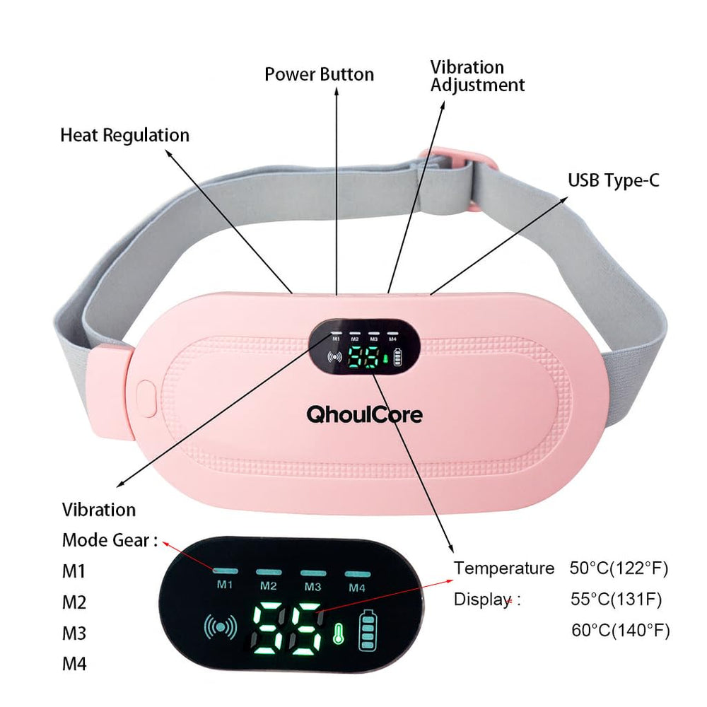 QhoulCore heated waist belt worn from the side demonstrates discreet warmth during activity.