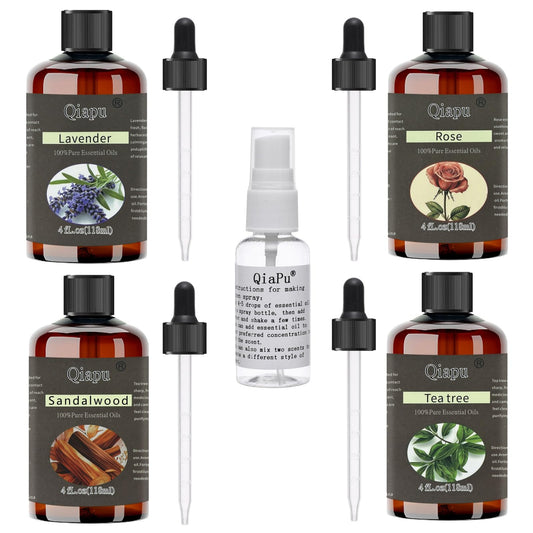 Qiapu Pure Natural Aromatherapy Oil droplet bottle ideal for diffusers and calming ambiance.