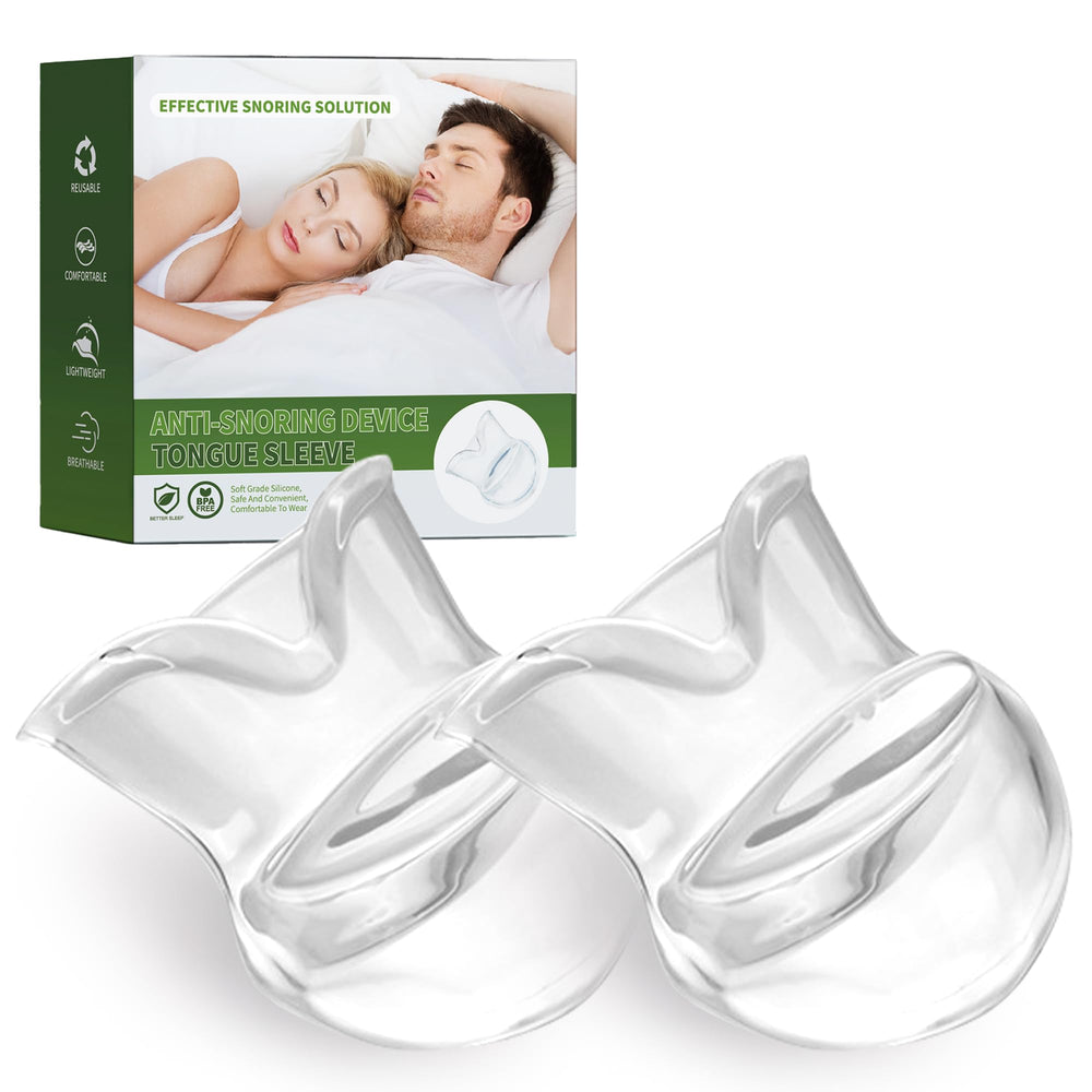 Qidoor anti-snoring device front view showing compact tongue stopper for better sleep