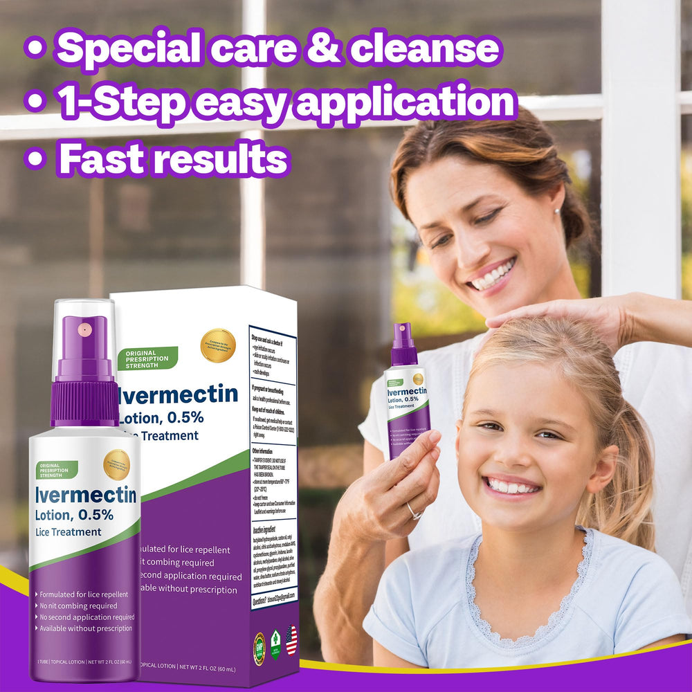 QIFEISHANKA Ivermectin Lotion applied evenly to dry hair.