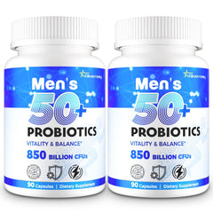 QIVERNAMY Probiotics for Men 50+ bottle front supports daily gut health for mature men