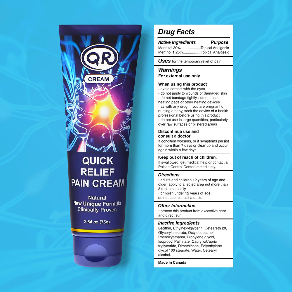 QR Cream applied to neck area for targeted relief