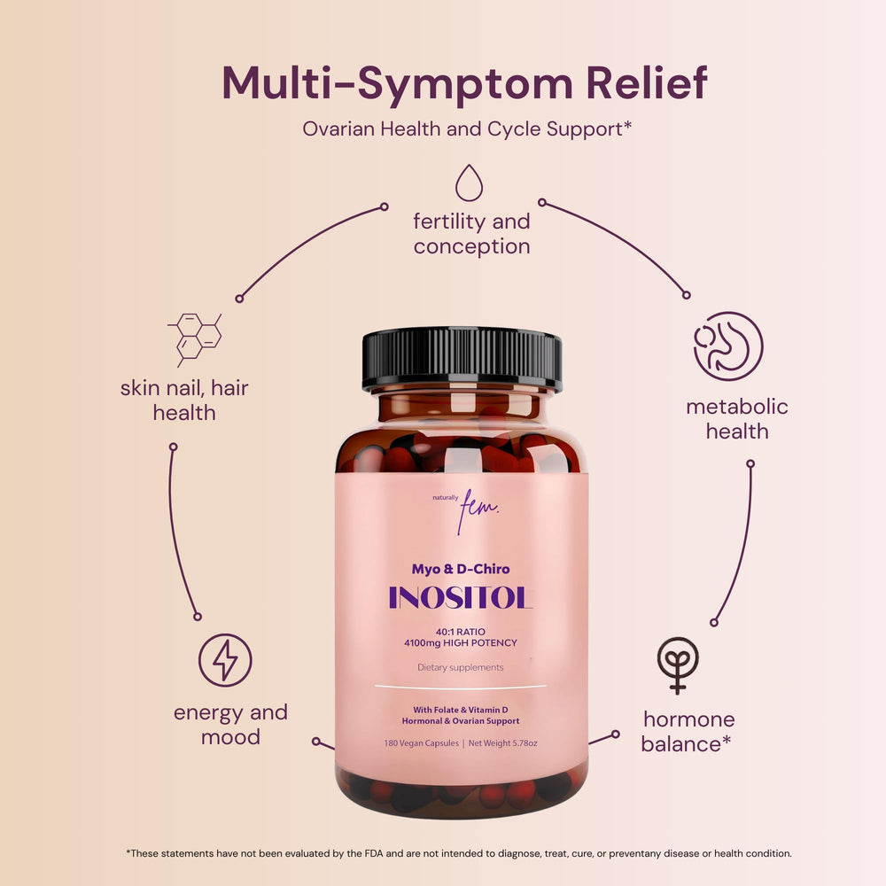 QSTA Inositol ingredient label lists Myo- and D-Chiro Inositol with key vitamins.