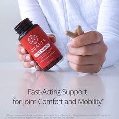 Qualia Joint Health branding packshot with product in focus.