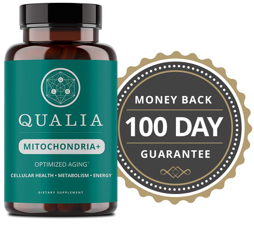 Qualia Mitochondria+ bottle with spoon for precise dosing.