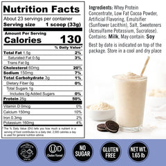 Qualify Cookies & Cream protein shake glass ready for post-workout refreshment.